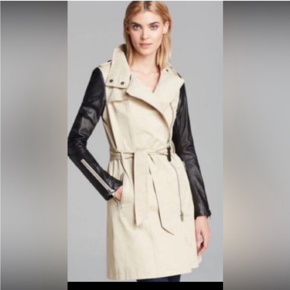 Mackage “Avra” Leather Sleeve Trench
